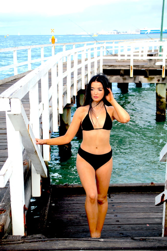 Kaley Triangle Top Black - swimm